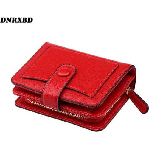 Women Wallets 2021 New Luxury Brand Red Small card wallet Coin Purse Short zipper&Hasp Wallet Fashion Money Bag portfel damski
