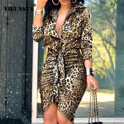 Elegant Button Tie-up Office Lady Bodycon Dress 2021 Spring V Neck Pleated Women Party Dress Autumn Solid Long Sleeve Mini Dress