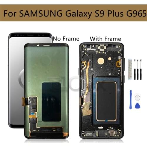 Burn Shadows S9+ LCD For Samsung Galaxy S9 PLus Lcd Screen G965F G965U Display Touch Scree Digitizer Assembly +Frame Replacement