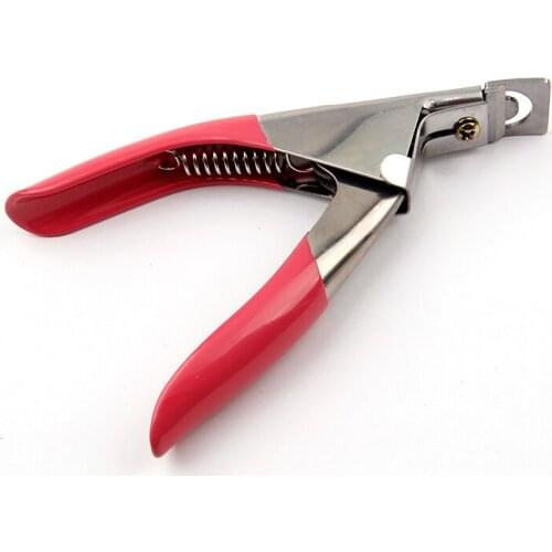 1 Pc Nail Art Cutter Clipper For Acrylic False Tips Edge Remover Manicure Acrylic UV Gel False Tips Clipper Cutter Word Cut Pink
