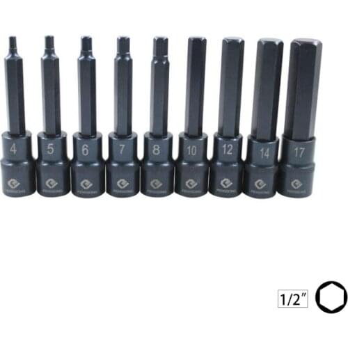 1pc 1/2 inch Hex Screwdriver Bit Extra Long H4 H5 H6 H7 H8 H10 H12 H14 H17 Ratchet Socket Wrench Head Adapter For Auto Repair