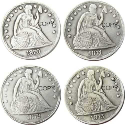 1870-1873) -CC 4PCS Date For Chose Seated Liberty Dollar Silver Plated Copy Coins