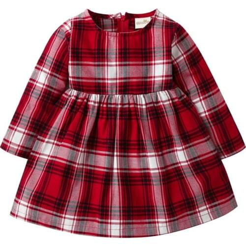 2019 Spring Autumn Kids Girls Dresses England Style Plaid Princess Dresses Baby Girls Clothes For 1-4 Years
