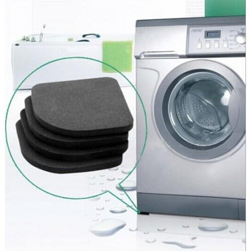 1set/lot Black Multifunctional Washing Machine Shock Pads Non-slip Mats Refrigerator Shock Mute Pad 4pcs