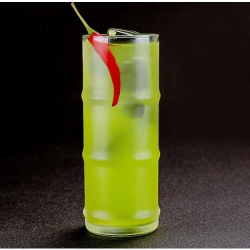 400-500ml Bamboo Shaped Long Drinking Glass Cup Collins Haibo Cocktail Wine Cup Bar Family Drinking Set Fruit Juice Cup Beer Mug