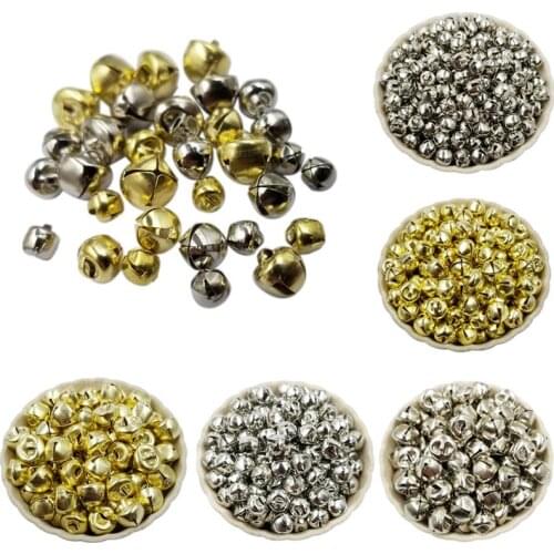6-10mm 20-40Pcs Gold Silver Jingle Bells Iron Pendants Hanging Christmas Tree Ornaments Christmas Decorations Party DIY Crafts
