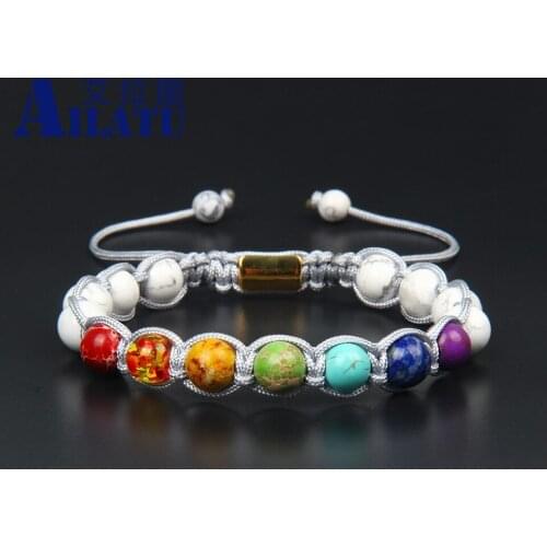 Ailatu New Chakra Bracelet 7 Chakra Jewelry Healing Natural Stone Beads Top Quality