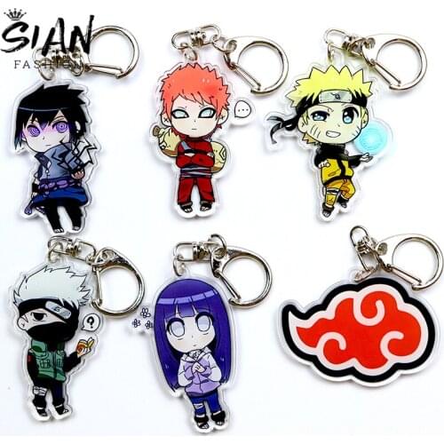 SIAN Q Version Classic Anime Figure Transparent Double Sided Acrylic Key Chain Cartoon Print Key Ring Teens School Bag Pendants
