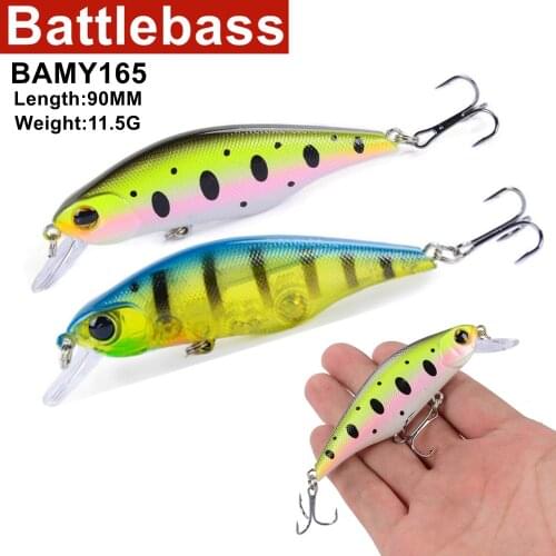 BATTLEBASS 1PCS Fishing Lure 90mm 11.5g Classical Crankbait Fat Minnow Fishing Bait Rattle Wobbler Isca Artificial Japan Pesca