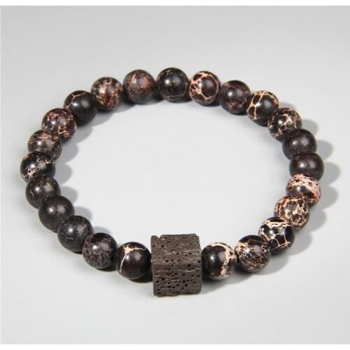 Men imperial jaspe r beads bracelet lava charm stone bracelets jewelry handmade friendship gifts drop shopping men bracelet bulk