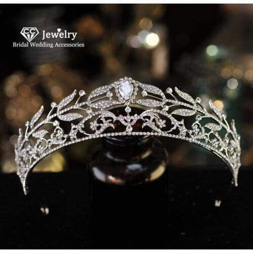 CC Crowns for Women Tiara Jewelry Hairband Wedding Hair Accessories Bride Bridesmaids Luuxry Queen Crown Party Fine Gift HS010