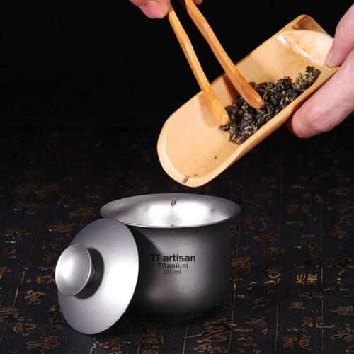 NEW Pure titanium covered bowl with double heat insulation Kung Fu tea set and tea cup titanium bowl