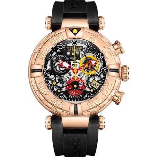 Wristwatch men,mens quartz watch Reef Tiger man waterproof chronograph wrist watches fashion reloj hombre luxury brand RGA3059-S