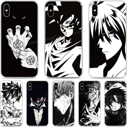 Black White Anime Case For Huawei Nova 5 6 SE 7i Y7P 4e Y5 Y6 Honor 20 9X 8S Mate 30 P40 Plus P30 Pro Lite E P Smart 2019 Cover