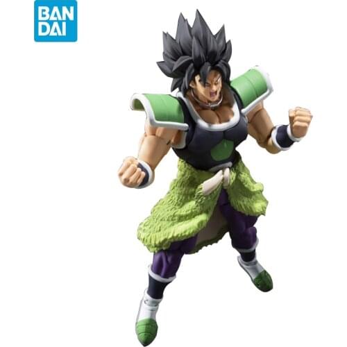 BANDAI Original SHF Anime Dragon Ball Super Broly 7.4 Inch Action Figures PVC Theater Edition Combats Figurine Collectible Toys