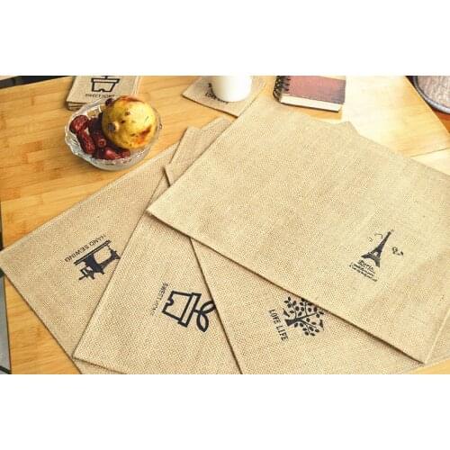 Linen coffee cup coaster dinning table Mat.household individuales de mesa jute posavasos table coaster/place mats onderzetters