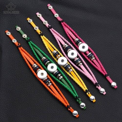 ROYALBEIER Multilayer New Fashion Accessory Bead Leather Bracelets&Bangles Braided Leather 18mm Wristband pulseira For Women