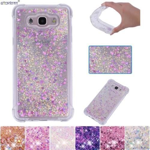 For Samsung Galaxy J5 2016 J56 Soft Silicone Bumper Case SM-J510F/DS SM-J510FN/DS Bling Liquid Glitter Quicksand Cute Case J 5 6