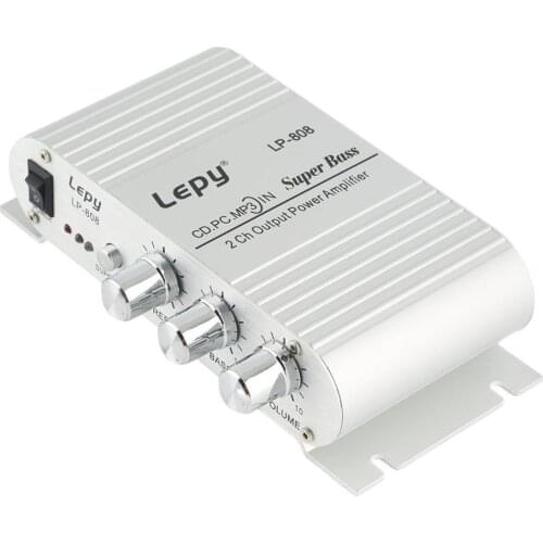 New 1pc 12V Hi-Fi Stereo Audio Amplifier Home Hi-Fi Bass Speaker Loudspeaker with USB Port FM for Car Auto Mini MP3 MP4 PC Radio