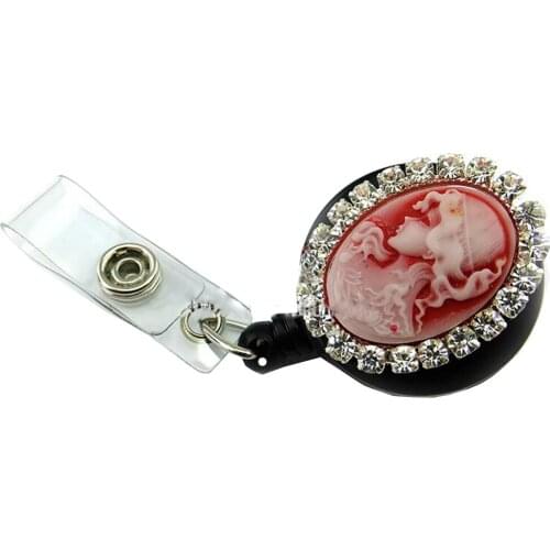 Wholesale Elegant Beautiful Woman Retractable Reel ID Badge Holder