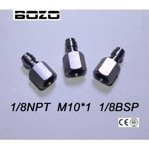 Paintball pcp airsoft airgun Inner Thread 1/8"NPT M10*1 BSP Male Quick Disconnect Adaptor Stainless Steel Fill Nipple