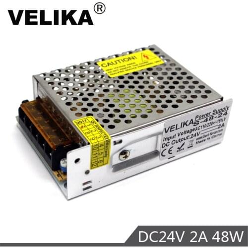 Regulated Power Supply DC24V 2A 48W Power Source Driver Transformer 100-240V AC TO DC 24V SMPS for Led Light CCTV 3D Printer DIY