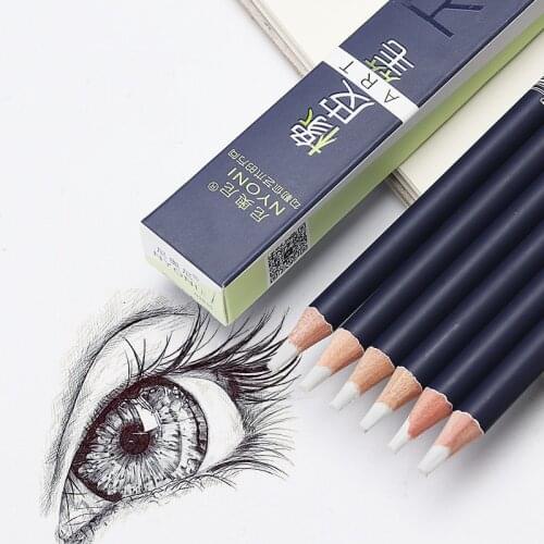 6Pcs/set Rubber Pen Eraser Pencil Pen Tip Rubber Type High Precision Pencil Eraser For Manga Highlight Art Supplies