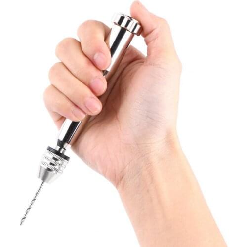 Silver Color Mini Micro Hand Twist Drill +10 Twist Drills