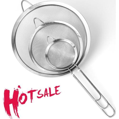 Flour Sieve Colander Screen Mesh Tea Strainer Mesh Flour Oil Strainer Kitchen Sieves Cuisine Kitchen Tools For Filtering Food