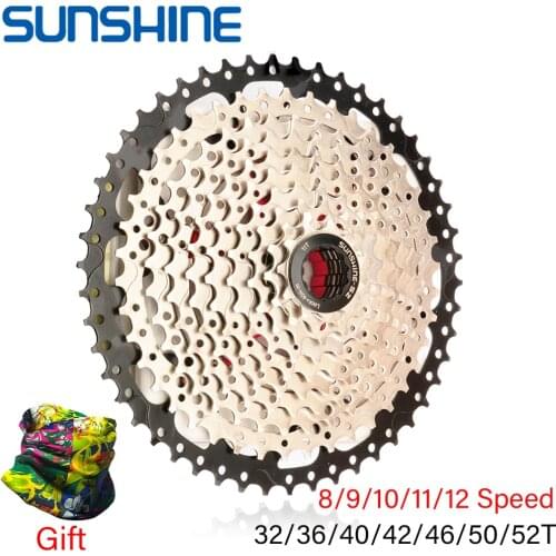 SUNSHINE MTB Mountain Bicycle Freewheel Bicycle Sprocket Cassette 8/9/10/11/12 Speed 32/36/40/42/46/50/52T For Shimano/SRAM