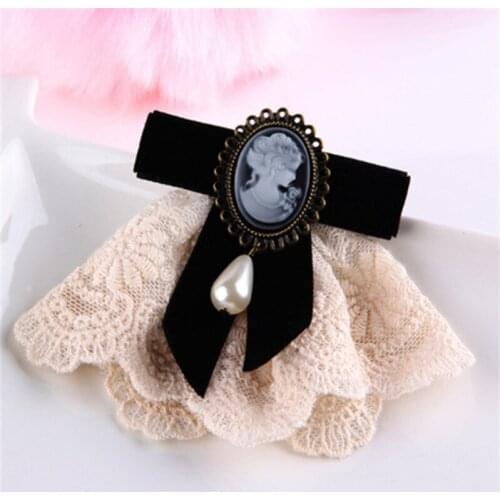Vintage Black Bow Brooches Ribbon Bowknot Retro Collar Pins Corsage Shirt Tie Cravat Wedding Broches Jewelry Women Gifts Party