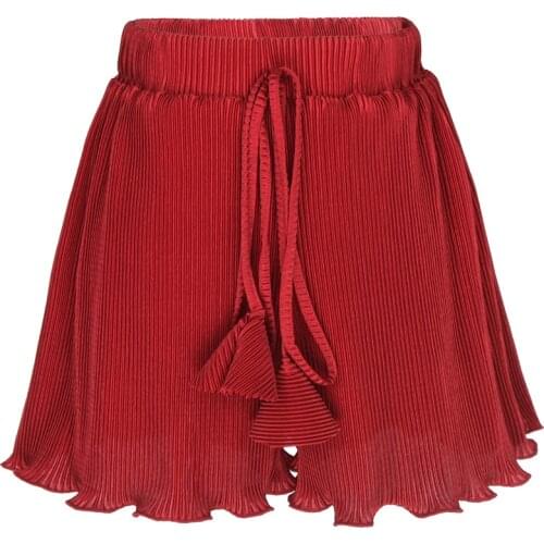 Womens Fashion Pleated ice silk skirt pants Kawaii harajuku Female Mini sexy Short Skirts plus size Bohemian beach pants M-7XL