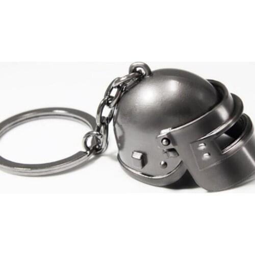 1PC Fashion PUBG Helmet Saucepan shape Keyring Creative Game Keychain Backpack Model Key Rings Key Fob Wholesale For Game Lovers
