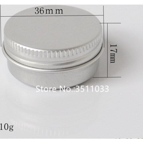 100pcs 10g Aluminum Cream Jar Pot Nail Art Makeup Lip Gloss Empty Cosmetics Metal Tin Container Small Aluminum Lip Balm Box Jar