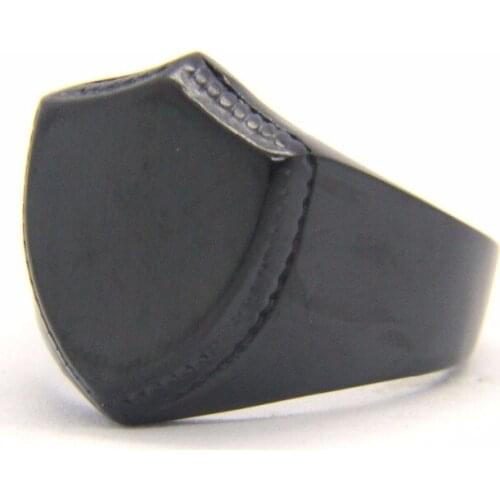 2018 Special Shield Black Ring 316L Stainless Steel Top Quality Fashion New Design Polishing Gold Black Fashion Ring