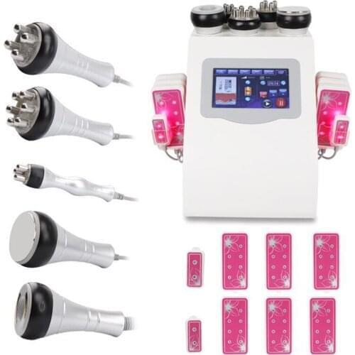 6 in 1 Ultrasonic Liposuction 40K Cavitation Multipolar bipolor RF Vacuum lipo laser Slimming machine