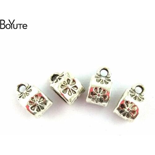 BoYuTe (100 Pieces/Lot) 11*8MM Antique Bronze Silver Zinc Alloy Big Hole Beads for Jewelry Accessories Making fit Diy Bracelets