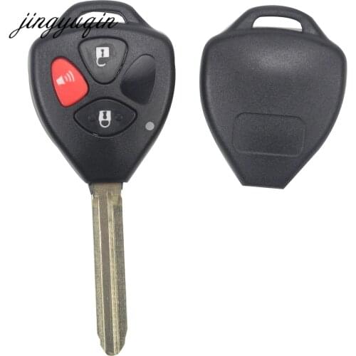 Jingyuqin Uncut Remote Key Shell Case For Toyota RAV4 Yaris Venza Scion tC xA xB xd 3 Buttons Replacement Fob