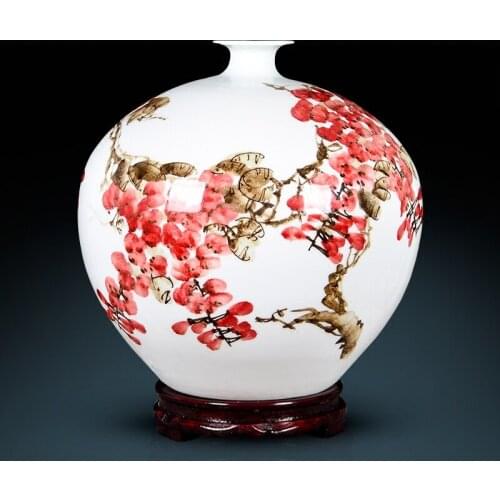 Jingdezhen Master Hand Painted Pomegranate Vase Flower vase Chinese Living Room Decorations Wine Cabinet Wedding porcelain vase