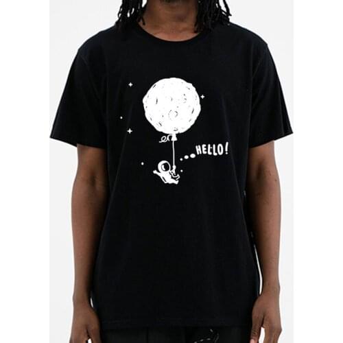 Men tshirt 100% cotton short sleeve Interesting space flight design print men Tshirt casual o-neck loose t-shirt comfortable Top