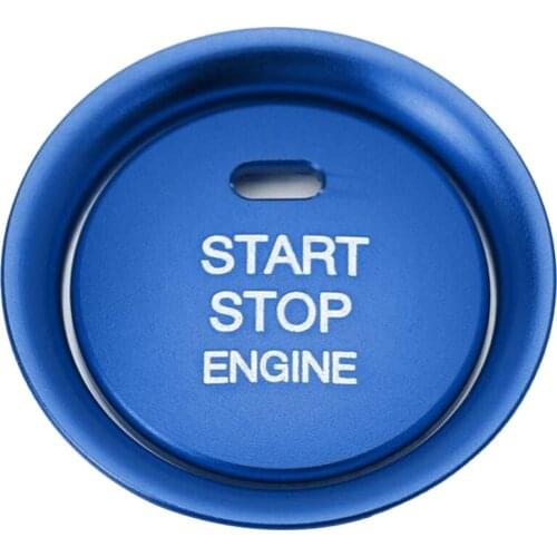2Pc Set Blue Keyless Engine Push Start Button & Surrounding Decoration Ring Compatible for Mazda 3 6 CX-3 CX-5 CX-9 MX-5