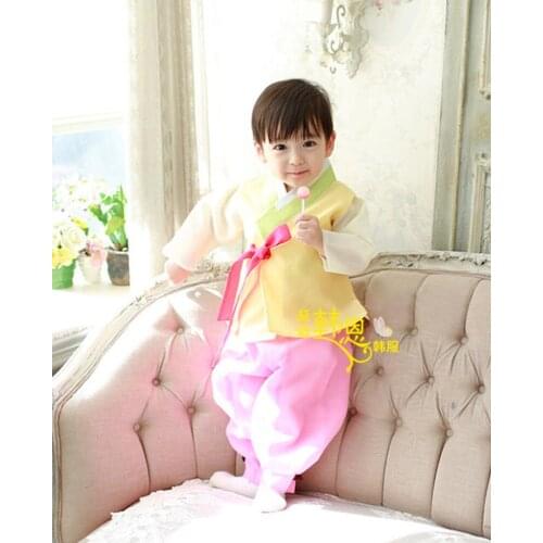 Korean Imported Fabric Boys One-Year-old Korean Clothes Latest Korean Stage Korean Clothes HE-TZ6099
