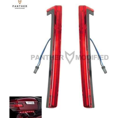 Red Motorcycle Tour Pak Pack Accent Side Panel With LED Light case for Harley Davidson Touring Trunk 2014 2015 2016 2017
