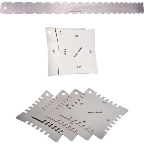 Stainless Steel Fretboard Ruler with Radius Gauge for Guitar Bass Luthier Tools