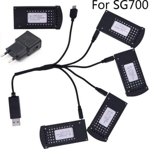 3.7V 1200mAh lipo Battery and 5in1 Charger for DM107S SG700 S169 For RC Quadcopter Spare Parts 3.7v Drone Battery toys parts