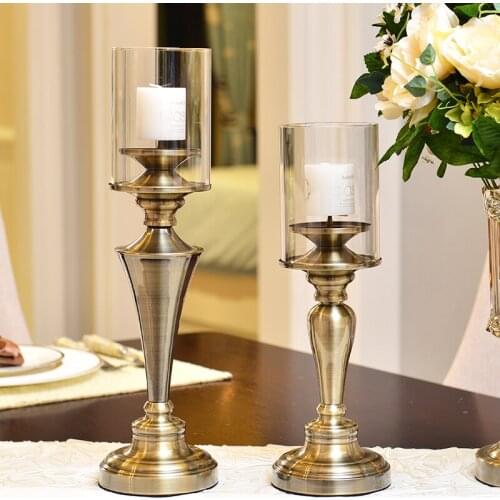 Metal Candelabra Retro Candlestick Candle Holders Candlelight Dinner Wedding Gift Candle Holders Event Wedding Candelabra BS50CH