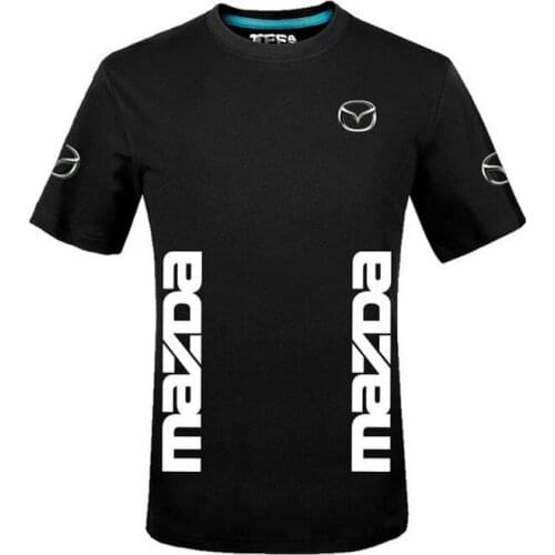 Fashion Men Summer solid colour Mazda T-Shirt for cotton T shirts Short Sleeve Casual Tops N