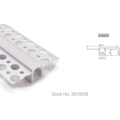 10 X2 M Sets/Lot anodized flat led aluminum profile and 52mm Wide T type led alu channel for outer wall lamps
