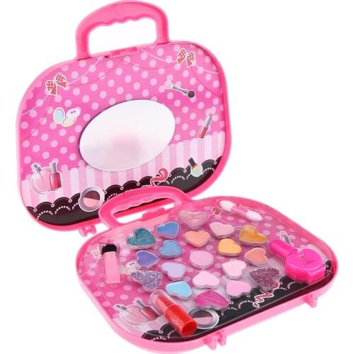 Makeup Games Kit For Girl, Washable Palette Cosmetics Beauty Set Suitcase