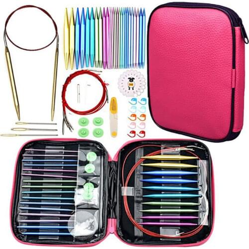 Premium Crochet Hooks Set Knitting Hook Sewing Tools Soft Handle Crochet Needles Yarn Weave Knitting Needles Set With Bag